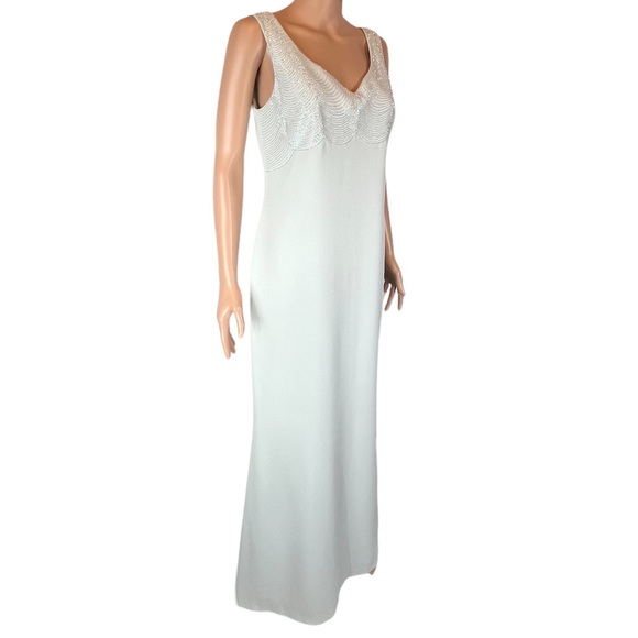 Daymor Couture Beaded-Breast Sleeveless Floor-Length Dress, Blue-Gray |8 - Picture 14 of 16